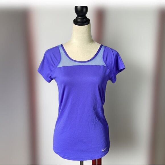Nike Dri-Fit Purple Athletic Tee with Mesh Accents (Size: Small) - Picture 1 of 11